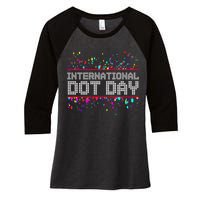 International Dot Day Dotted Logo Women's Tri-Blend 3/4-Sleeve Raglan Shirt