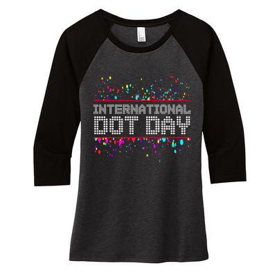 International Dot Day Dotted Logo Women's Tri-Blend 3/4-Sleeve Raglan Shirt