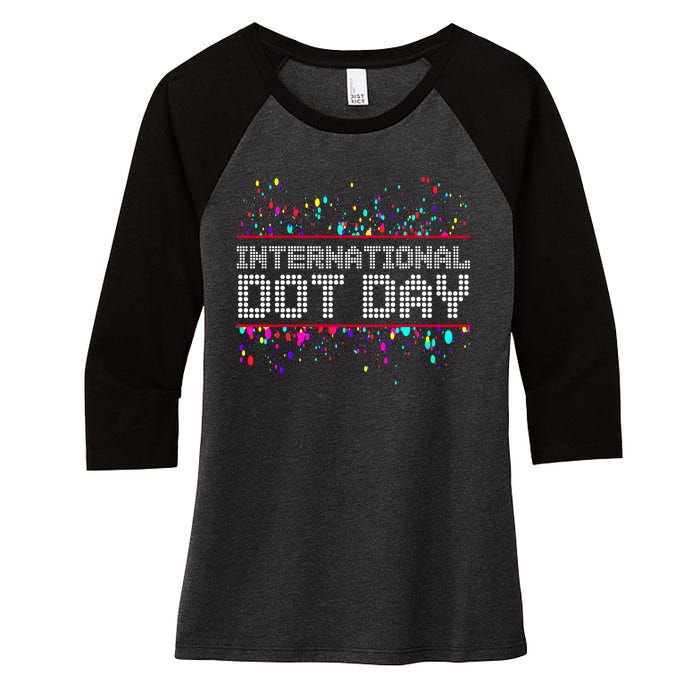 International Dot Day Dotted Logo Women's Tri-Blend 3/4-Sleeve Raglan Shirt