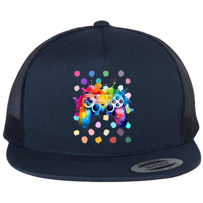 International Dot Day Gaming Dots Boy Kids Flat Bill Trucker Hat