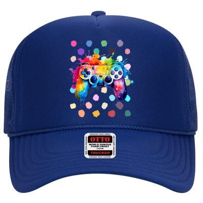 International Dot Day Gaming Dots Boy Kids High Crown Mesh Back Trucker Hat