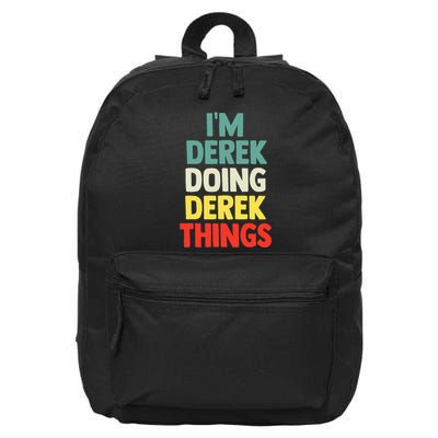 IM Derek Doing Derek Things Personalized Name 16 in Basic Backpack