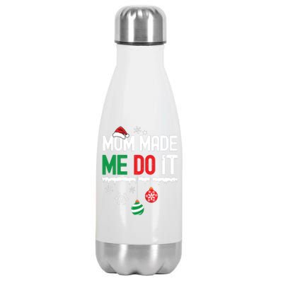 I Dont Do Matching Christmas Outfits Mom Made Me Do It Funny Stainless Steel Insulated Water Bottle