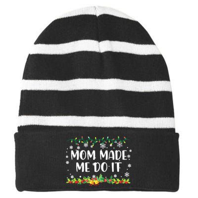 I Dont Do Matching Christmas Outfits Mom Made Me Do It Striped Beanie with Solid Band