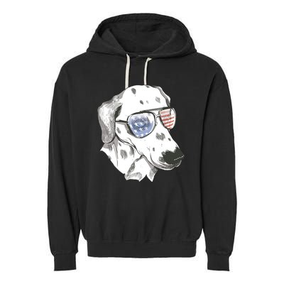 Independence Day Dalmatian Dog Garment-Dyed Fleece Hoodie