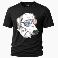 Independence Day Dalmatian Dog Cooling Performance Crew T-Shirt