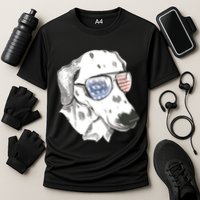 Independence Day Dalmatian Dog Cooling Performance Crew T-Shirt