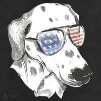 Independence Day Dalmatian Dog 11oz C Handle Ceramic Mug