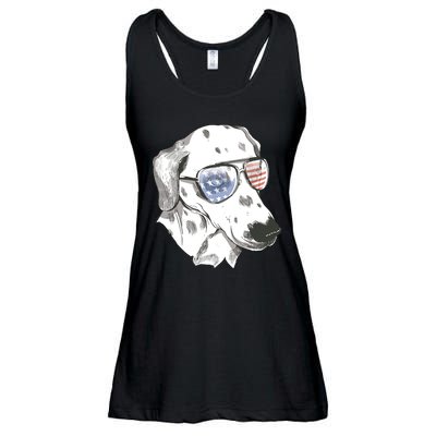 Independence Day Dalmatian Dog Ladies Essential Flowy Tank