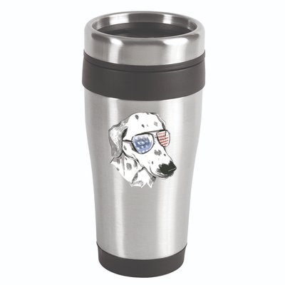 Independence Day Dalmatian Dog 16oz Travel Tumbler