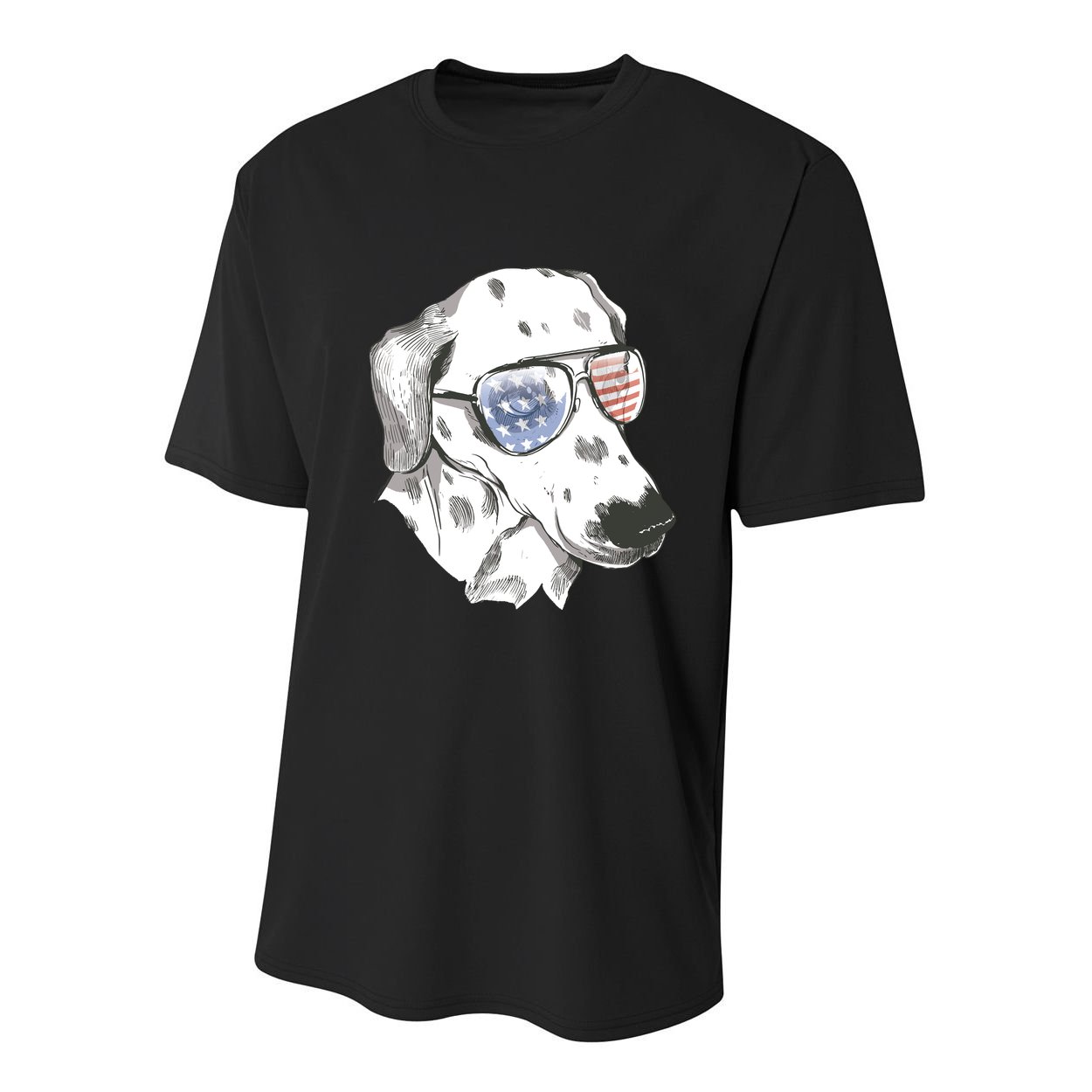 Independence Day Dalmatian Dog Youth Performance Sprint T-Shirt