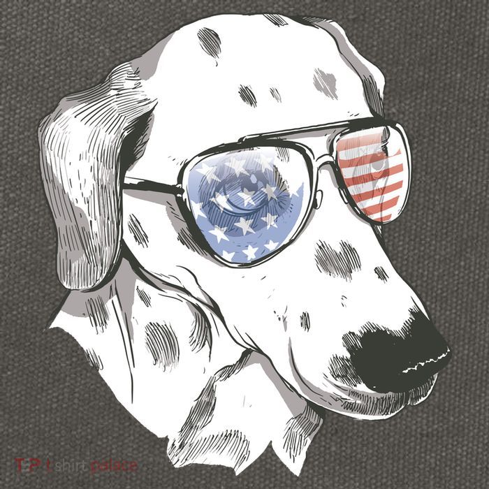 Independence Day Dalmatian Dog Cotton Canvas Backpack