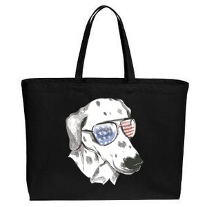 Independence Day Dalmatian Dog Cotton Canvas Jumbo Tote