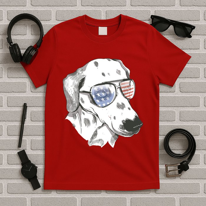 Independence Day Dalmatian Dog T-Shirt