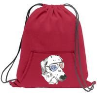 Independence Day Dalmatian Dog Sweatshirt Cinch Pack Bag