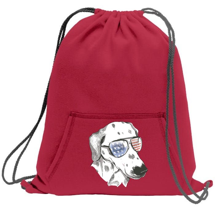 Independence Day Dalmatian Dog Sweatshirt Cinch Pack Bag