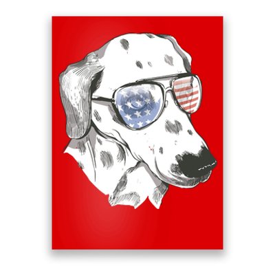 Independence Day Dalmatian Dog Poster