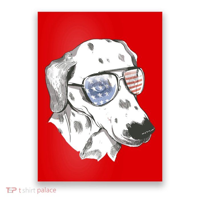 Independence Day Dalmatian Dog Poster