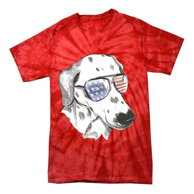 Independence Day Dalmatian Dog Tie-Dye T-Shirt