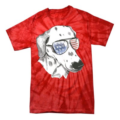 Independence Day Dalmatian Dog Tie-Dye T-Shirt