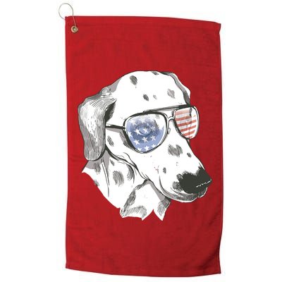 Independence Day Dalmatian Dog Golf Towel