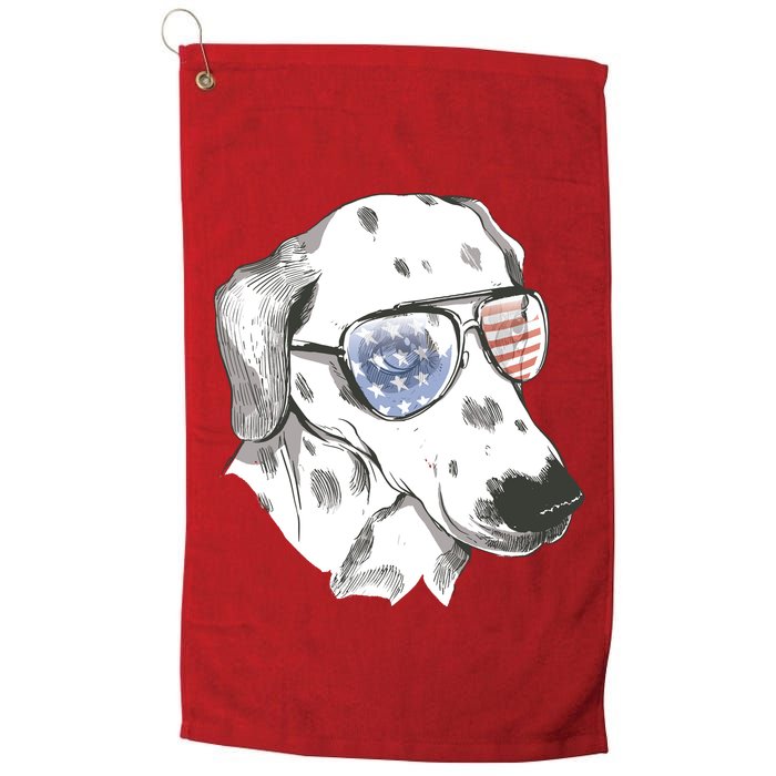 Independence Day Dalmatian Dog Golf Towel
