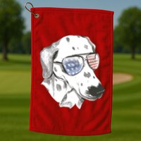 Independence Day Dalmatian Dog Golf Towel