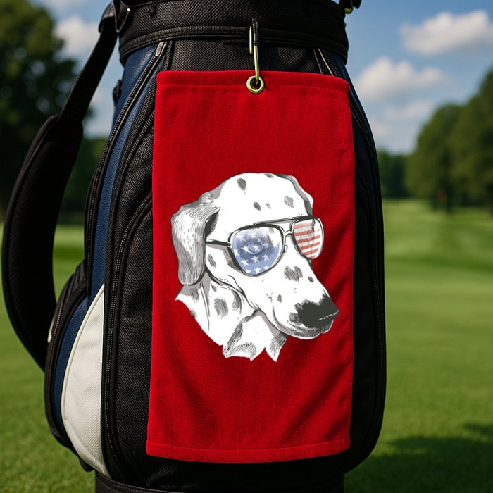 Independence Day Dalmatian Dog Golf Towel