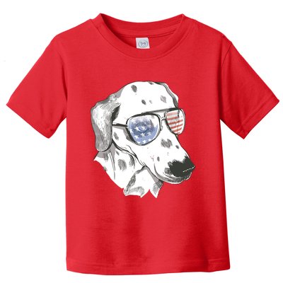 Independence Day Dalmatian Dog Toddler T-Shirt