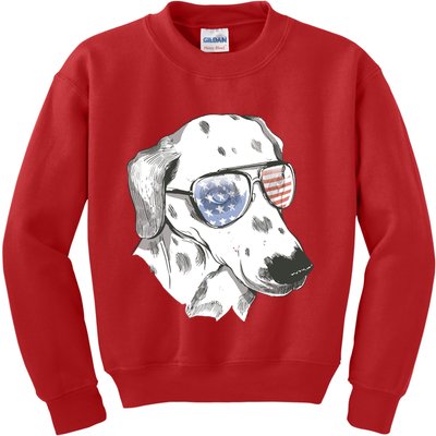 Independence Day Dalmatian Dog Kids Sweatshirt