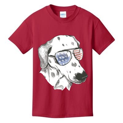 Independence Day Dalmatian Dog Kids T-Shirt