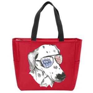 Independence Day Dalmatian Dog Zip Tote Bag