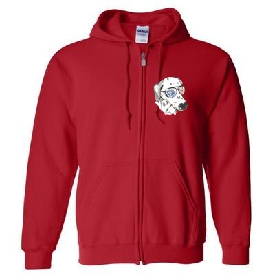 Independence Day Dalmatian Dog Full Zip Hoodie