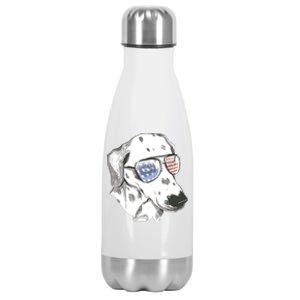 Independence Day Dalmatian Dog Stainless Steel Insulated Water Bottle