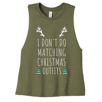 I Don't Do Matching Christmas Outfits But I Do Couples Gift Women's Racerback Cropped Tank