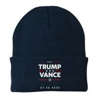 Inauguration Day Date 47th President Donald Trump 2025 Vance Knit Cap Winter Beanie