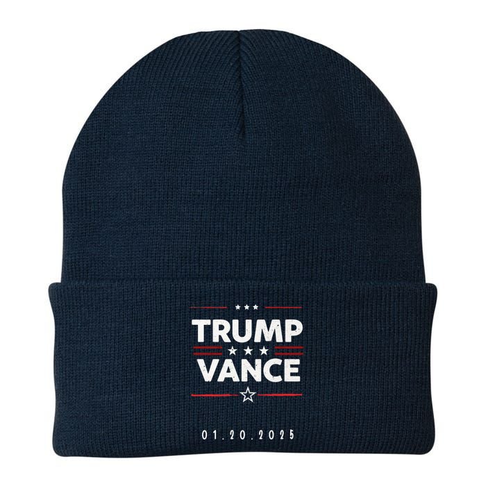 Inauguration Day Date 47th President Donald Trump 2025 Vance Knit Cap Winter Beanie