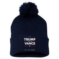 Inauguration Day Date 47th President Donald Trump 2025 Vance Pom Pom 12in Knit Beanie