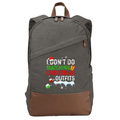 I DonT Do Matching Christmas Family Xmas Pajamas Couples Cotton Canvas Backpack