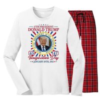 Inauguration Day Donald Trump 2025 Women's Long Sleeve Flannel Pajama Set 