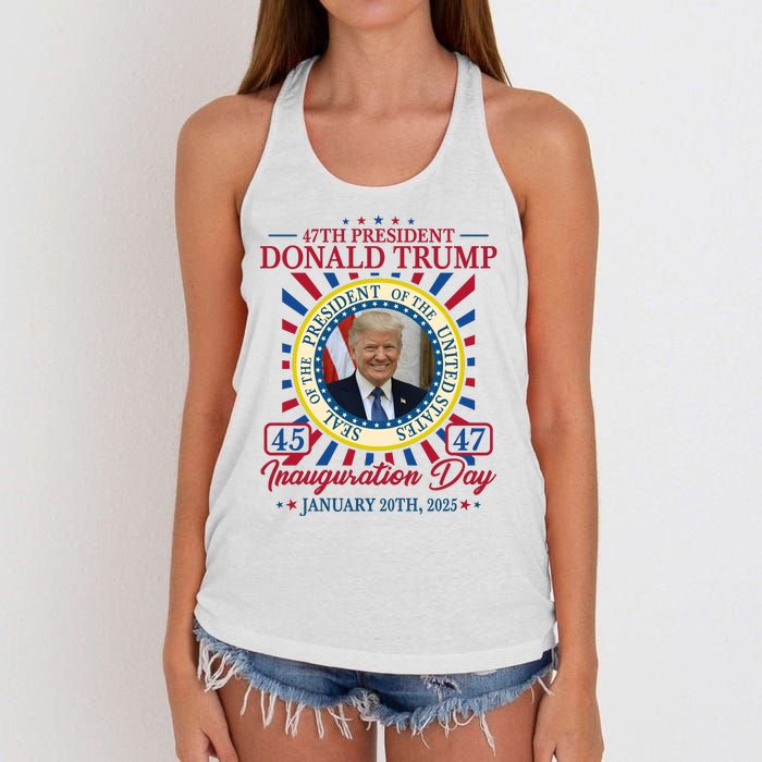 Inauguration Day Donald Trump 2025 Women's Knotted Racerback Tank