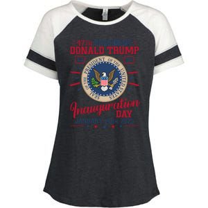 Inauguration Day Donald Trump 2025 Enza Ladies Jersey Colorblock Tee