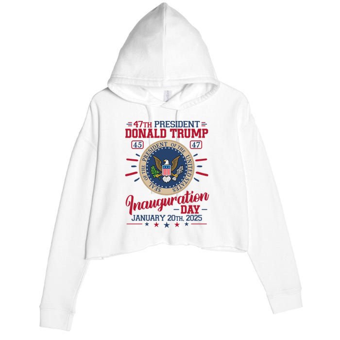 Inauguration Day Donald Trump 2025 Crop Fleece Hoodie