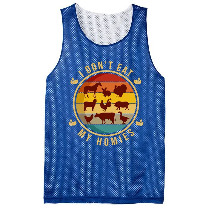 I Dont Eat My Homies Vegan Vegetarian Plant Powered Funny Gift Mesh Reversible Basketball Jersey Tank