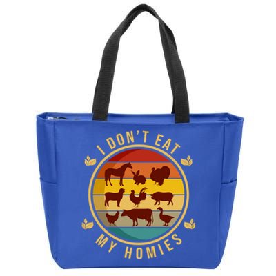 I Dont Eat My Homies Vegan Vegetarian Plant Powered Funny Gift Zip Tote Bag