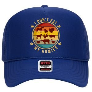 I Dont Eat My Homies Vegan Vegetarian Plant Powered Funny Gift High Crown Mesh Back Trucker Hat