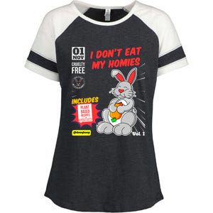 I Dont Eat My Homies Vegetarian Vegan Day Animal Lover Great Gift Enza Ladies Jersey Colorblock Tee