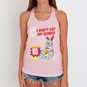 I Dont Eat My Homies Vegetarian Vegan Day Animal Lover Great Gift Women's Knotted Racerback Tank