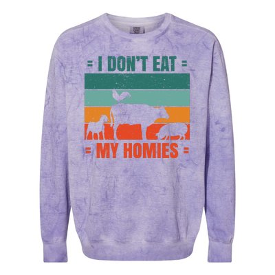 I Don't Eat My Homies Vegan Colorblast Crewneck Sweatshirt