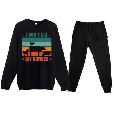 I Don't Eat My Homies Vegan Premium Crewneck Sweatsuit Set